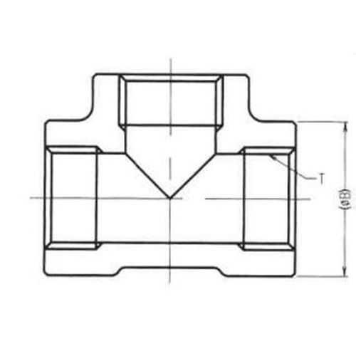 RT-PT370-Sch80 径違いティー PT370 高圧ねじ込み継手 - 画像2