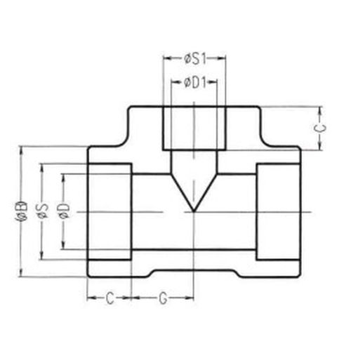 SW-RT-PT370-Sch80 径違いティー PT370 高圧差し込み継手 - 画像2