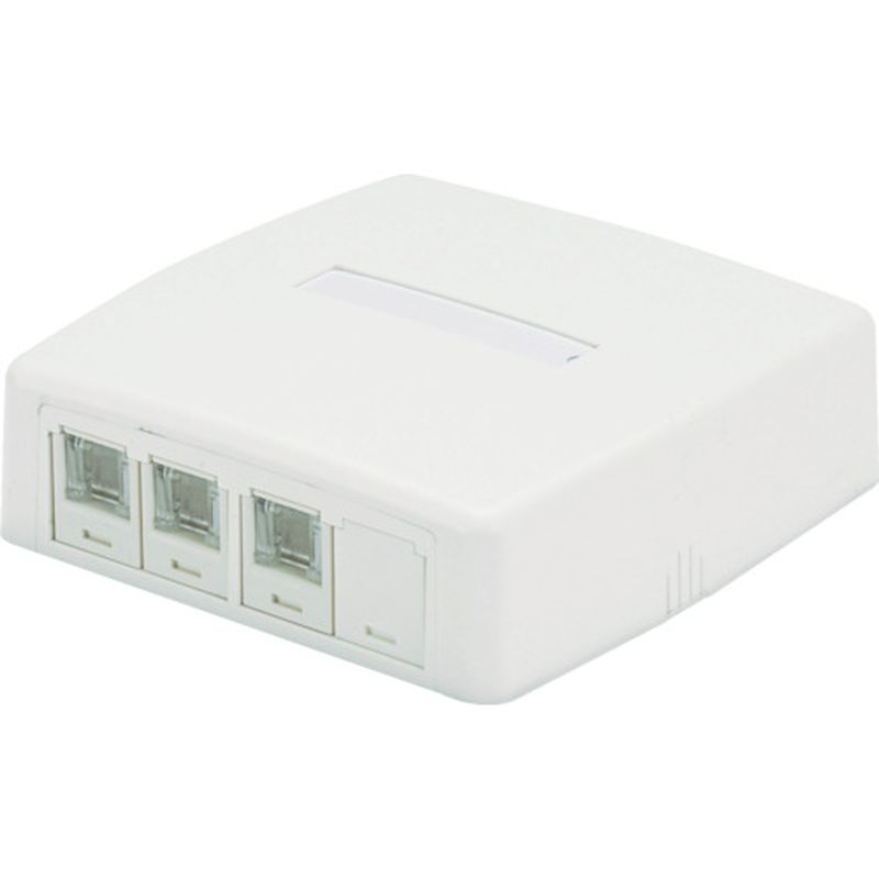 パンドウィット JOQ3BH6A00 CAT6Aスプリングシャッター付きローゼットキット 4個口 白