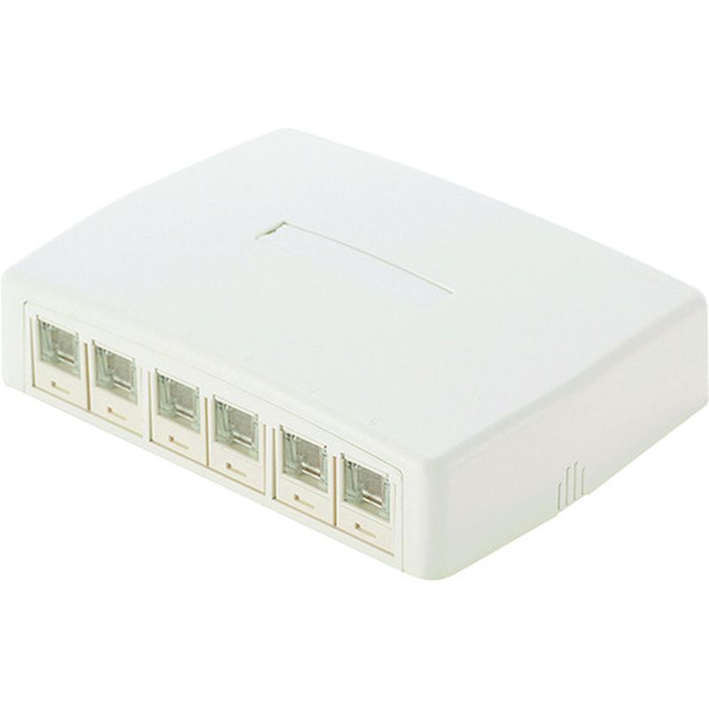 パンドウィット JOQ6H6A00 CAT6Aスプリングシャッター付きローゼットキット 6個口 白