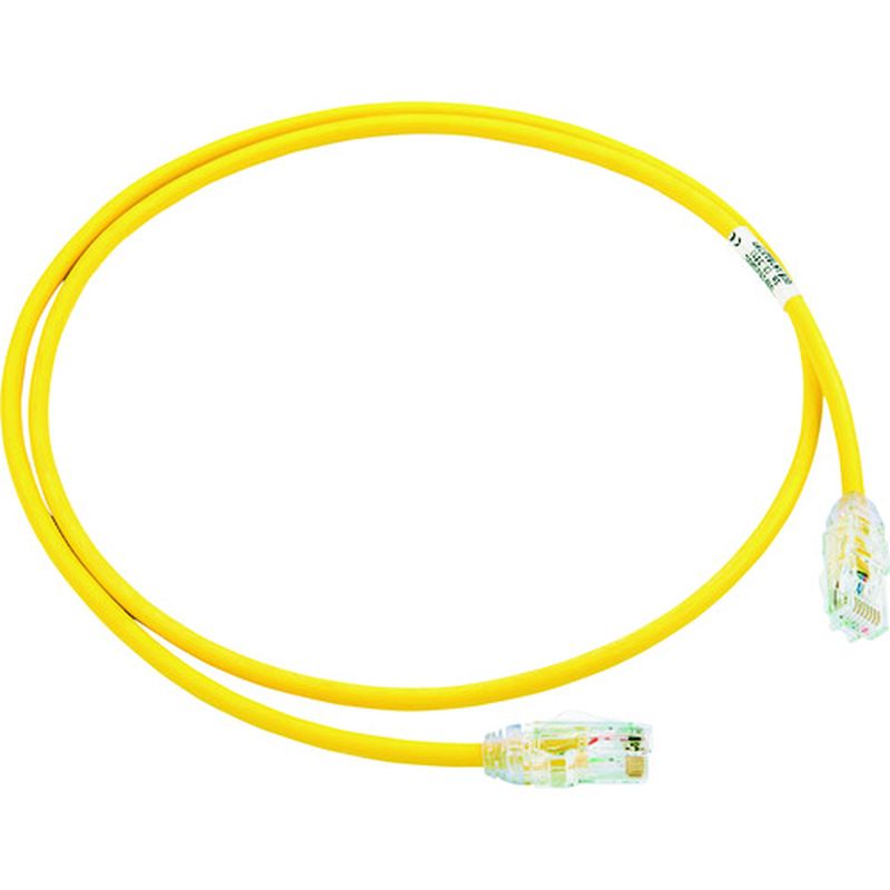 パンドウィット UTP28X0.5MYL カテゴリ6A細径パッチコード 0.5m 黄
