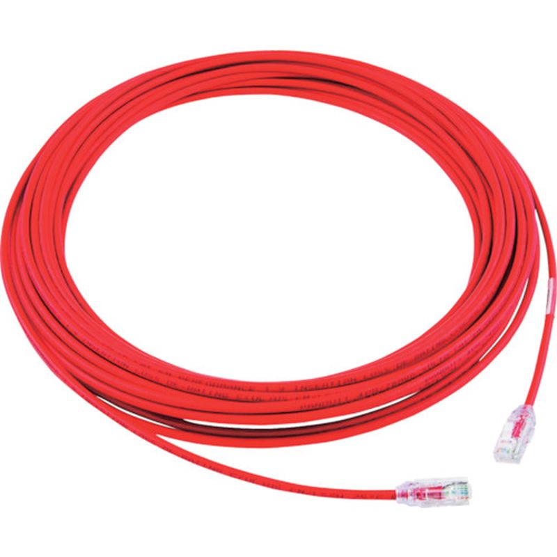 パンドウィット UTP28X15MRD カテゴリ6A細径パッチコード 15m 赤