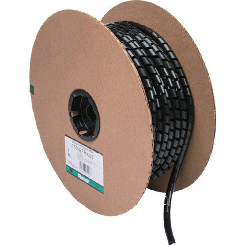 パンドウィット T38NZFR-C20 スパイラルラッピング ハロゲンフリー難燃性ナイロン6 黒