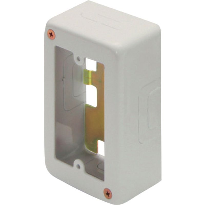 AB3113 1個用スイッチボックス 浅型 ミルキーホワイト メタルモール付属品