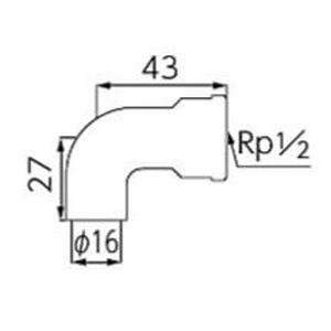 ミヤコ M148CL 銅管首長水栓エルボ 給湯用 - 画像2