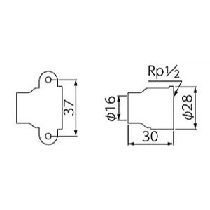 ミヤコ M150CP 銅管座付水栓ソケット 給湯用 - 画像2