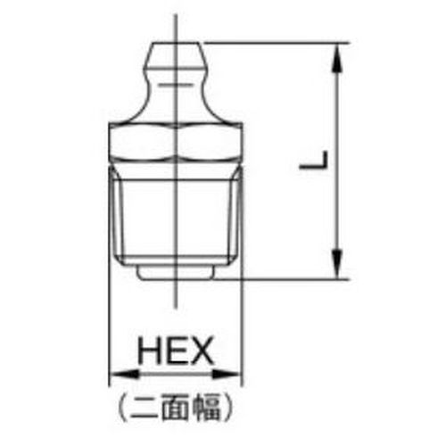 NGA グリースニップルA型 黄銅製 - 画像2