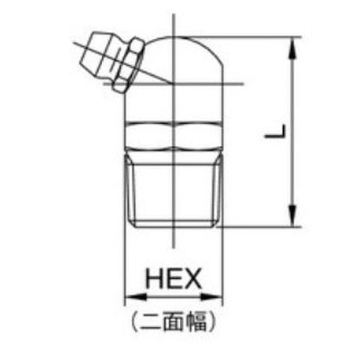 NGB グリースニップルB型 黄銅製 - 画像2