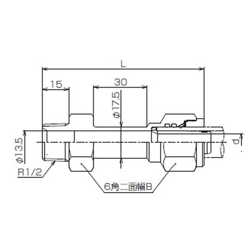 717810 オスアダプターL QSJ3(共用) - 画像2