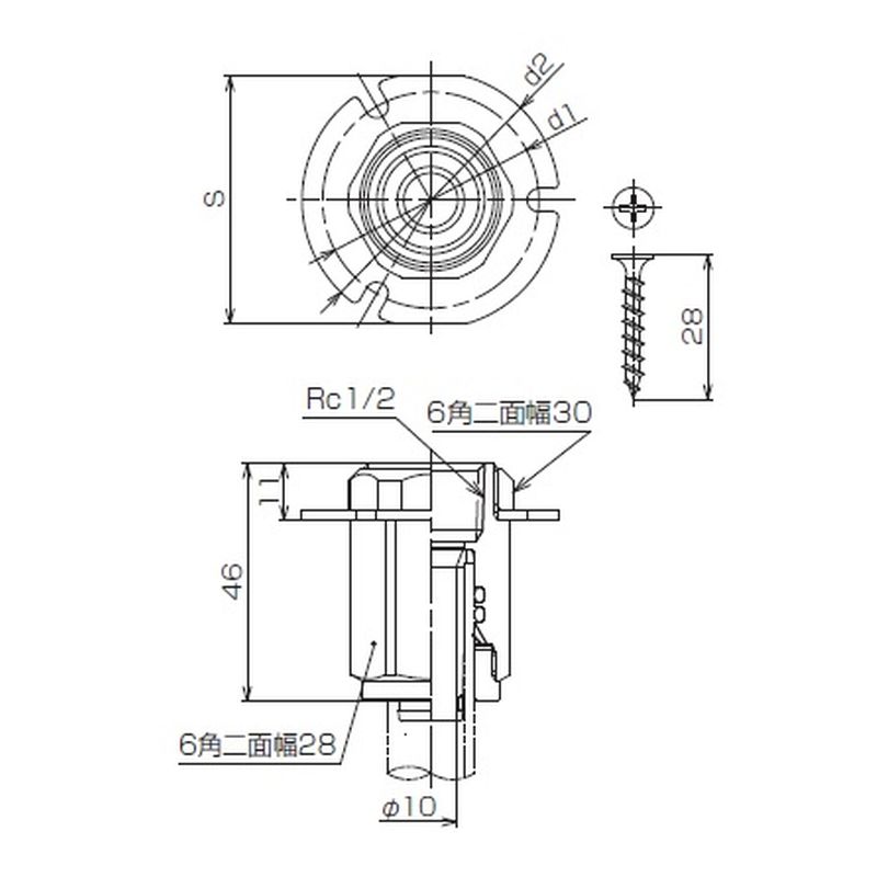 717814 床用ジョイント S3 QSJ3(共用) - 画像2
